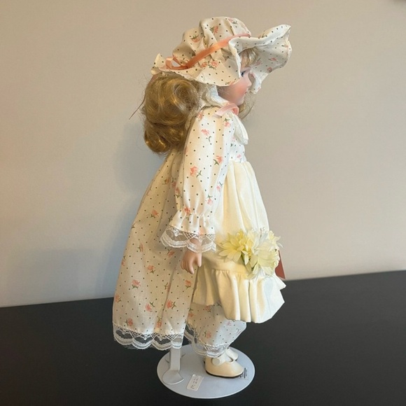 MYD Marian Yu Designs Bisque Porcelain Heirloom Doll Floral 1987 Vintage 15in - Picture 2 of 10